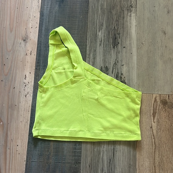 EUC π NEON GREEN π Urban Outfitters ONE STRAP TANK TOP Size: Small (S) - Picture 11 of 13